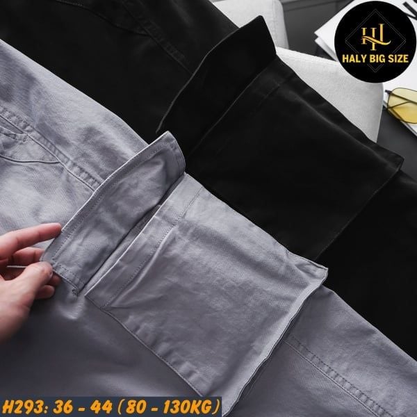 Quần jogger kaki nam big size túi hộp lưng thun H293