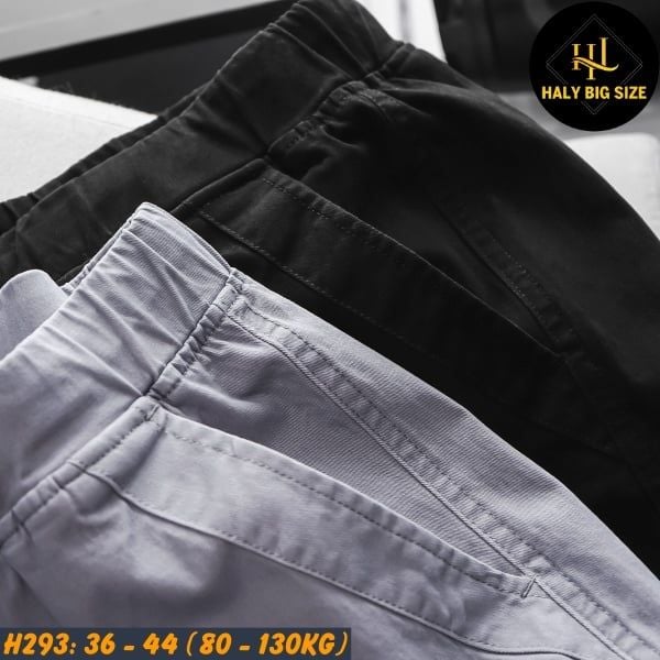 Quần jogger kaki nam big size túi hộp lưng thun H293
