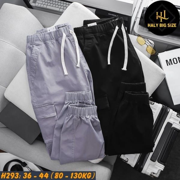 Quần jogger kaki nam big size túi hộp lưng thun H293
