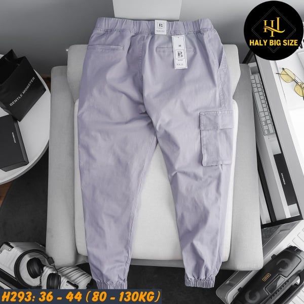 Quần jogger kaki nam big size túi hộp lưng thun H293