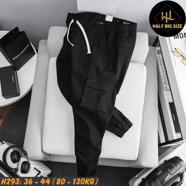 Quần jogger kaki nam big size túi hộp lưng thun H293
