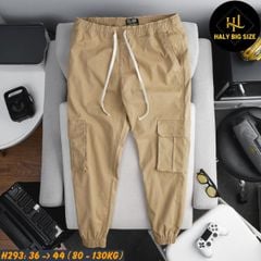 Quần jogger kaki nam big size túi hộp lưng thun H293