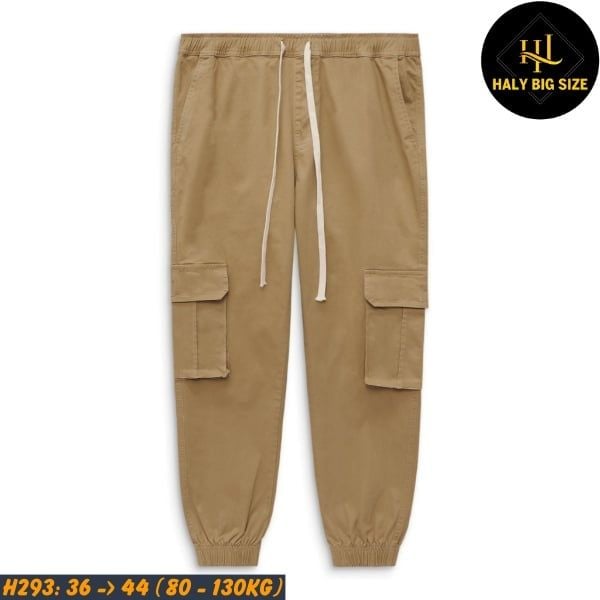 Quần jogger kaki nam big size túi hộp lưng thun H293