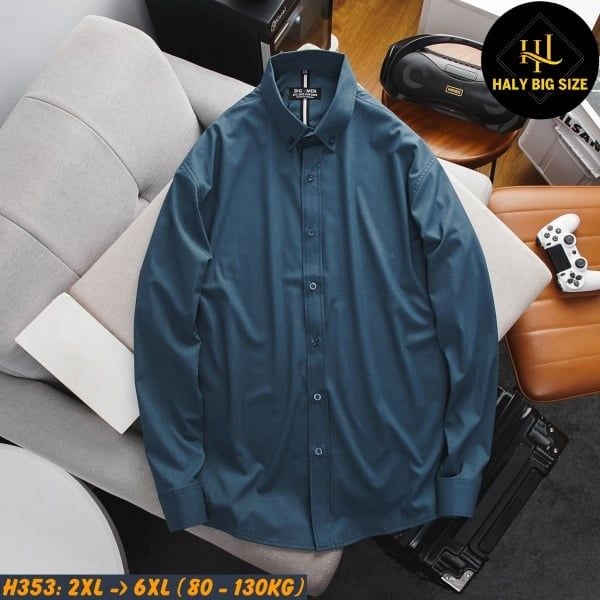 Áo sơ mi nam big size công sở vải kate Mỹ cao cấp H353
