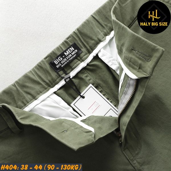 Quần short kaki nam lưng thun big size H404