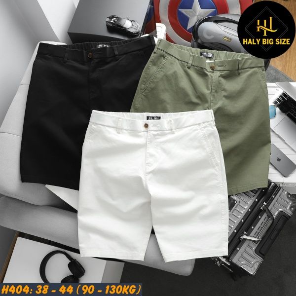 Quần short kaki nam lưng thun big size H404