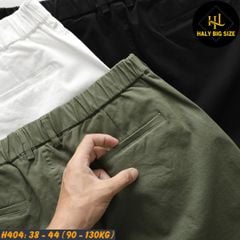 Quần short kaki nam lưng thun big size H404