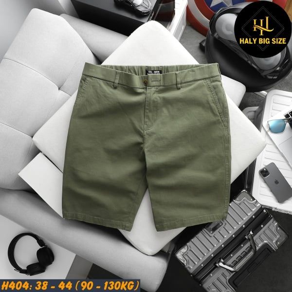 Quần short kaki nam lưng thun big size H404
