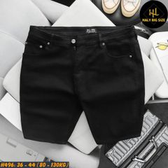 Quần short jean nam big size tông đen H496