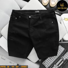 Quần short jean nam big size tông đen H496