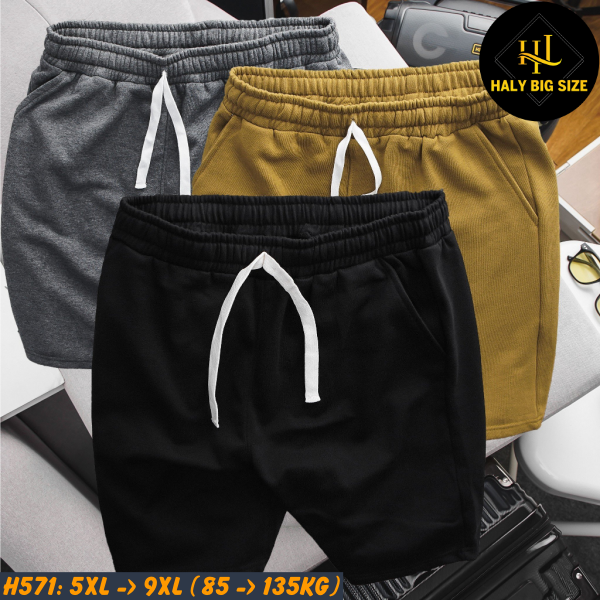 Quần short nỉ cua nam big size trơn dễ phối đồ H571