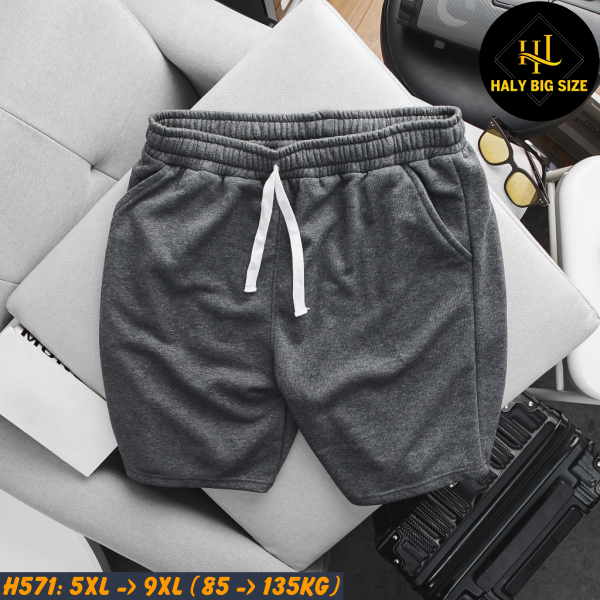 Quần short nỉ cua nam big size trơn dễ phối đồ H571