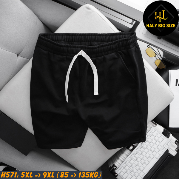Quần short nỉ cua nam big size trơn dễ phối đồ H571