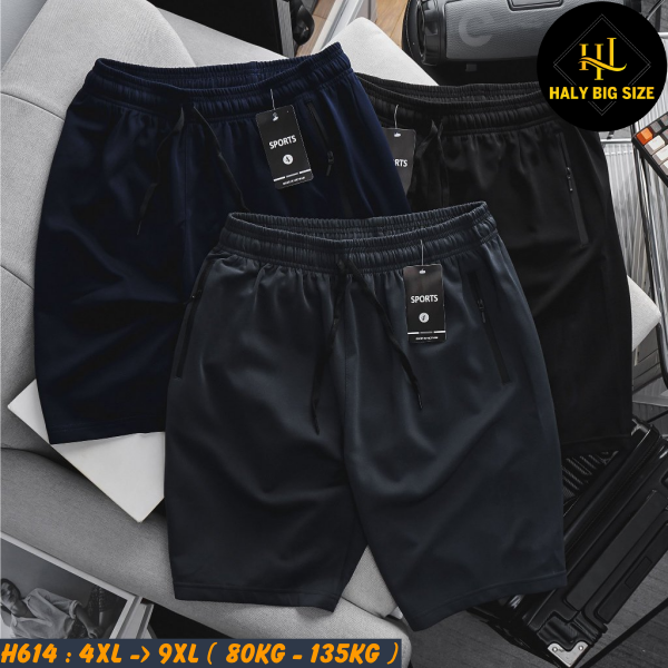 Quần short thun nam  big size trơn co giãn thoải mái H614