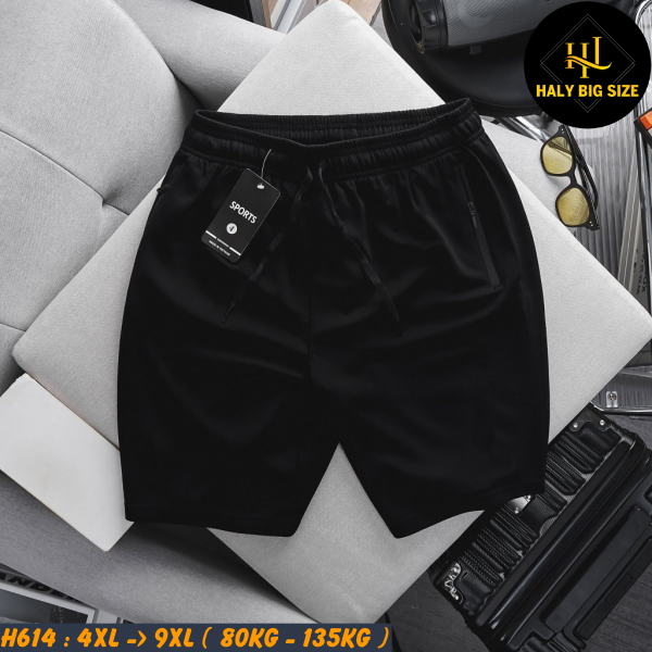 Quần short thun nam  big size trơn co giãn thoải mái H614