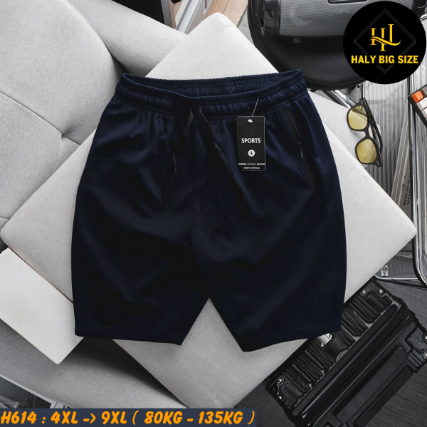 Quần short thun nam  big size trơn co giãn thoải mái H614