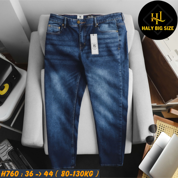 Quần jean nam big size xanh đậm wash H760