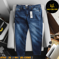 Quần jean nam big size xanh đậm wash H760