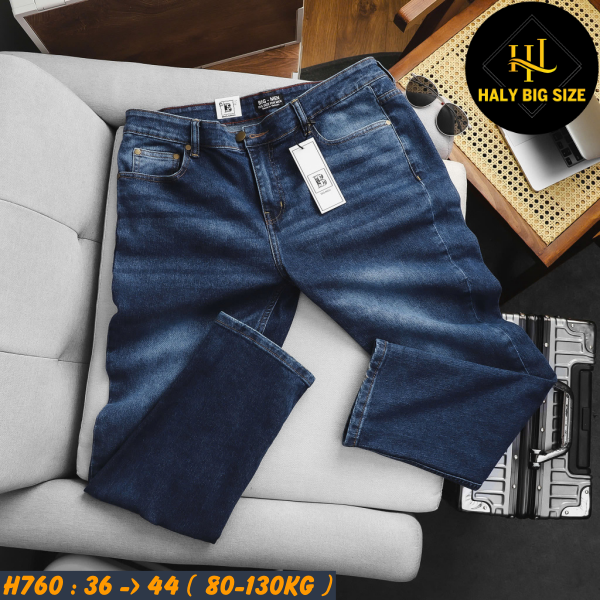 Quần jean nam big size xanh đậm wash H760