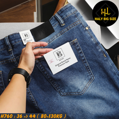 Quần jean nam big size xanh đậm wash H760