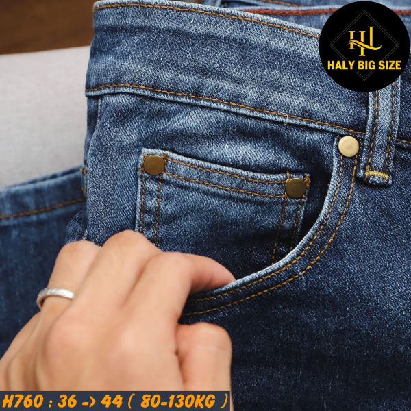 Quần jean nam big size xanh đậm wash H760