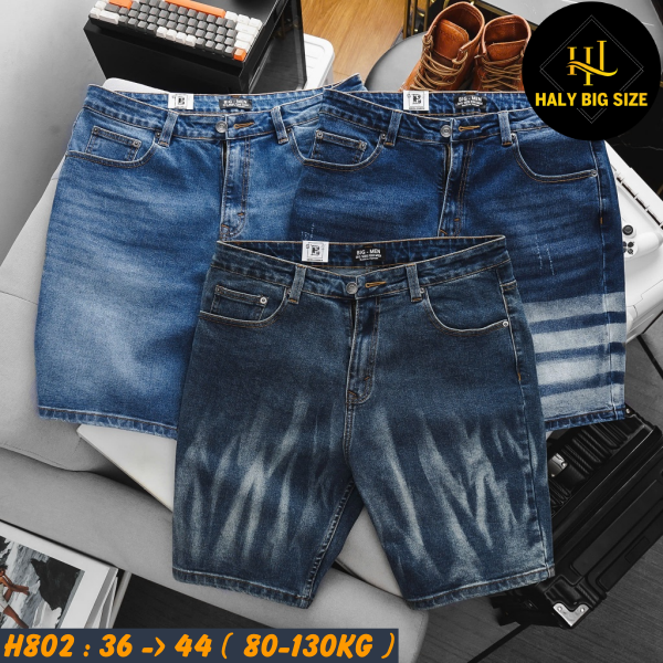 Quần short jean nam big size họa tiết cá tính H802