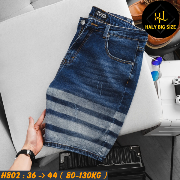 Quần short jean nam big size họa tiết cá tính H802