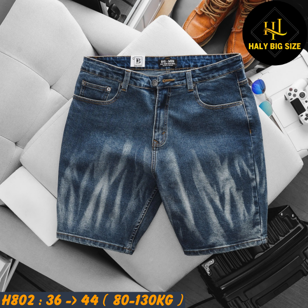 Quần short jean nam big size họa tiết cá tính H802
