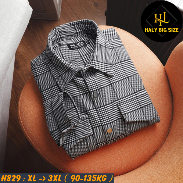 Áo sơ mi nam big size Umi Caro Sang Trọng H829