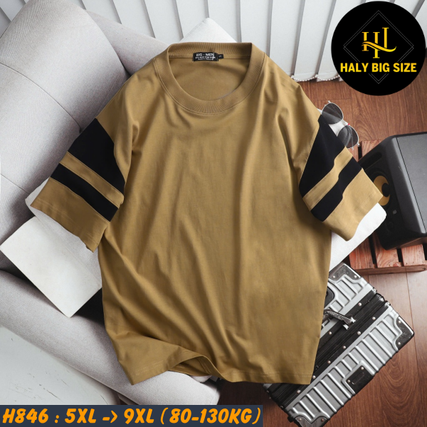 Đồ bộ nam big size cotton màu vàng phối sọc đen cao cấp H846