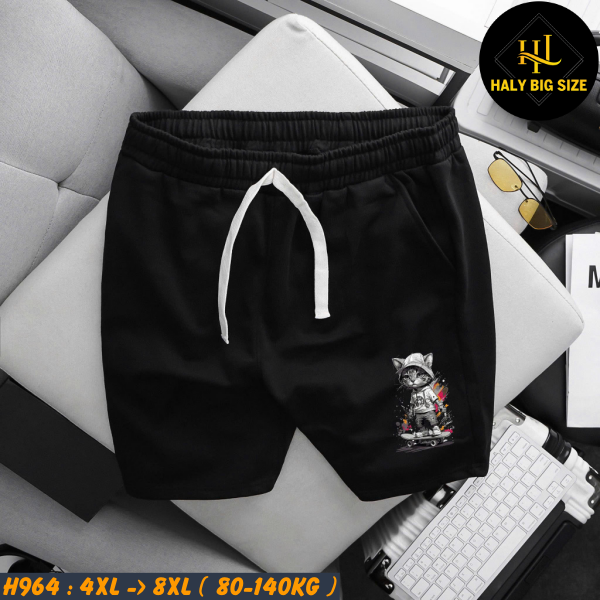 Đồ bộ nam big size in Mèo cá tính H964