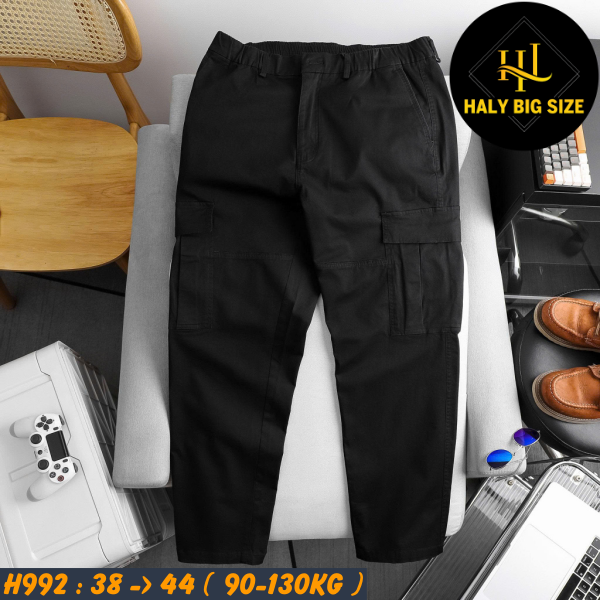 Quần kaki nam big size túi hộp ống suông lưng thun H992