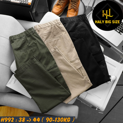Quần kaki nam big size túi hộp ống suông lưng thun H992