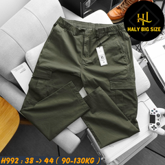 Quần kaki nam big size túi hộp ống suông lưng thun H992