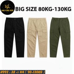 Quần kaki nam big size túi hộp ống suông lưng thun H992