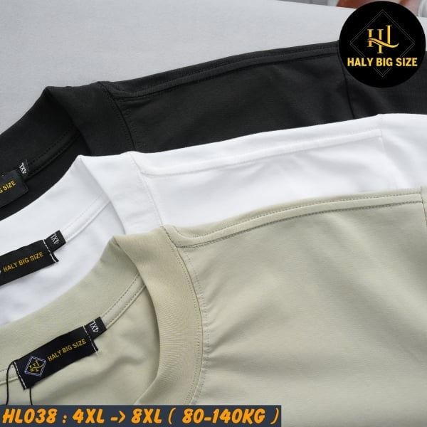 Áo thun nam big size trơn nhiều màu phù hợp chiều cao dưới 1m75 HL038