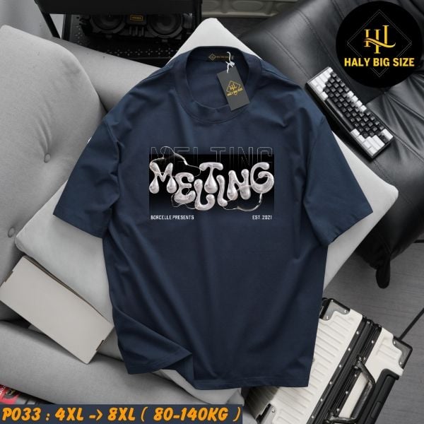 Áo thun nam big size in MELTING ngộ nghĩnh P033