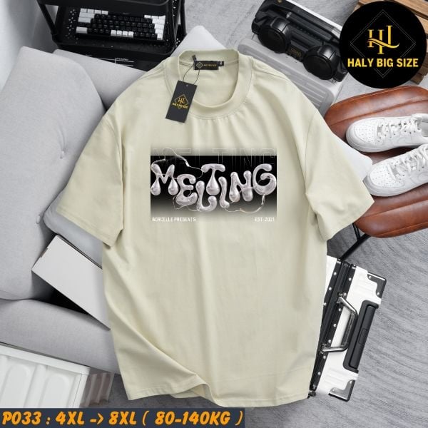 Áo thun nam big size in MELTING ngộ nghĩnh P033