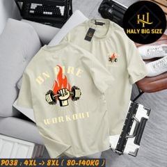 Áo thun nam big size in ON FIRE 2 mặt P038