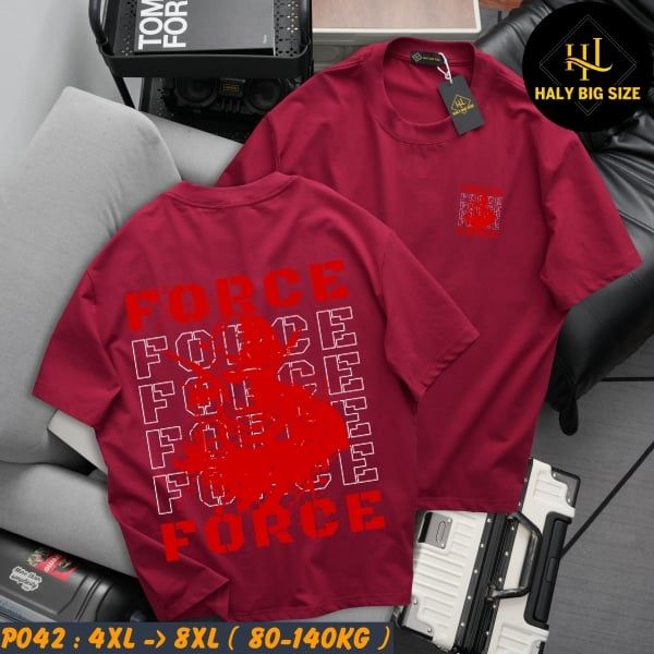Áo thun nam big size in FORCE đẹp mắt P042