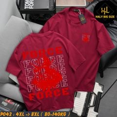 Áo thun nam big size in FORCE đẹp mắt P042