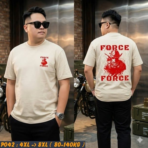 Áo thun nam big size in FORCE đẹp mắt P042