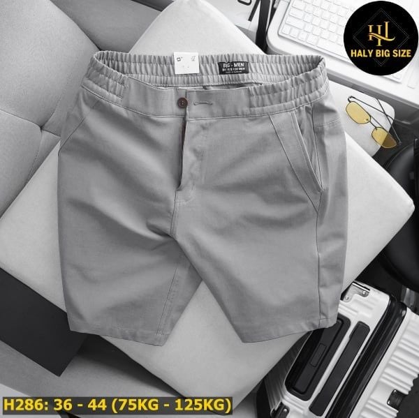 Quần short kaki big size lưng thun H286