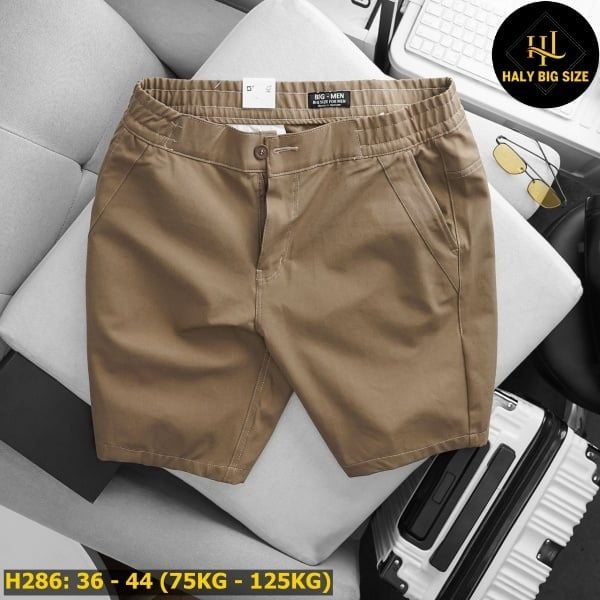 Quần short kaki big size lưng thun H286