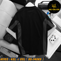 Áo thun nam cotton phối sọc hai bên H1103