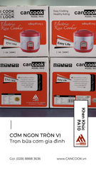 Nồi cơm điện nắp gài lòng nồi tráng men 1.8 lít PA10 hiệu CANCOOK mới 100%