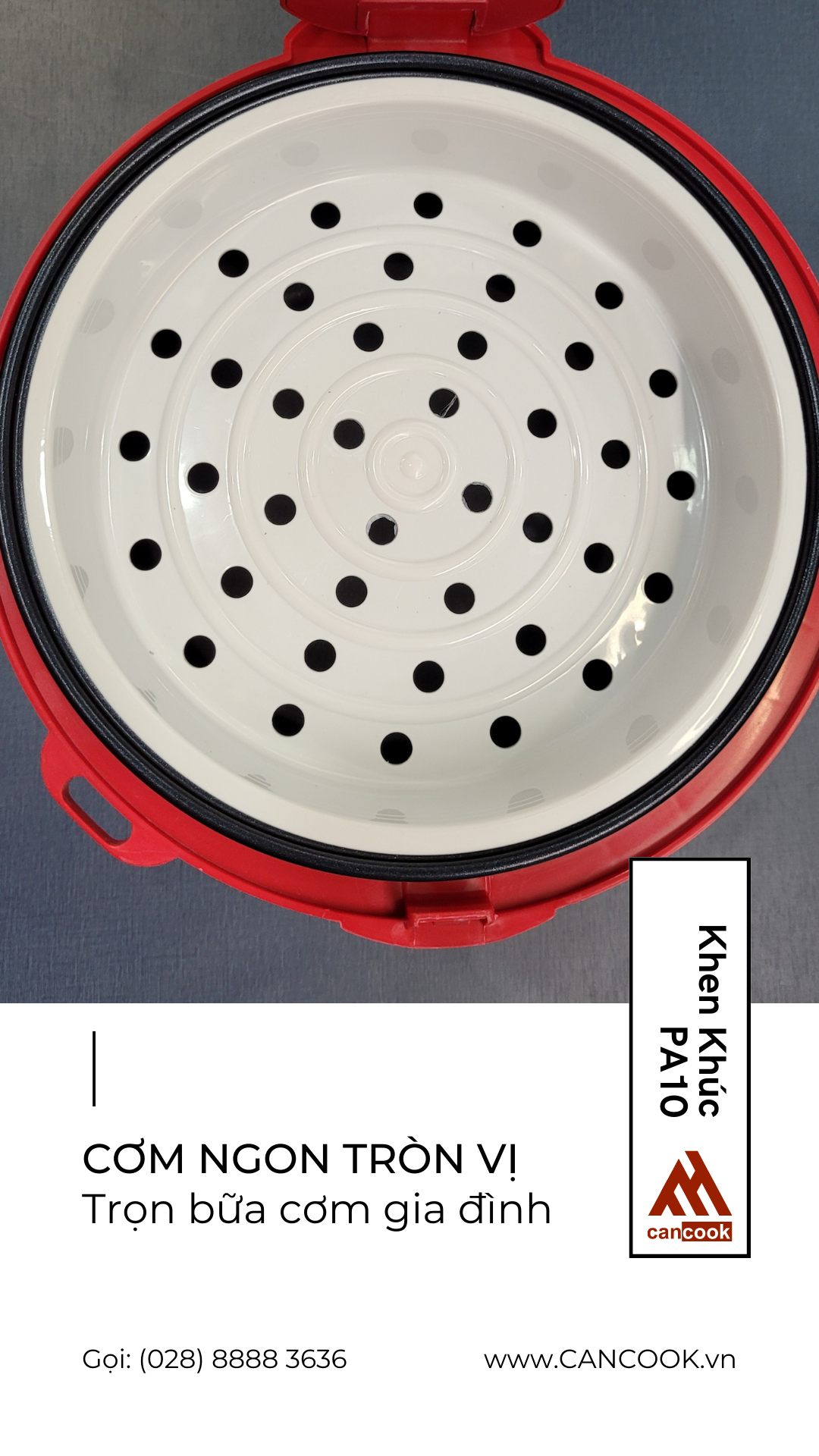 Nồi cơm điện nắp gài lòng nồi tráng men 1.8 lít PA10 hiệu CANCOOK mới 100%