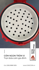 Nồi cơm điện nắp gài lòng nồi tráng men 1.8 lít PA10 hiệu CANCOOK mới 100%