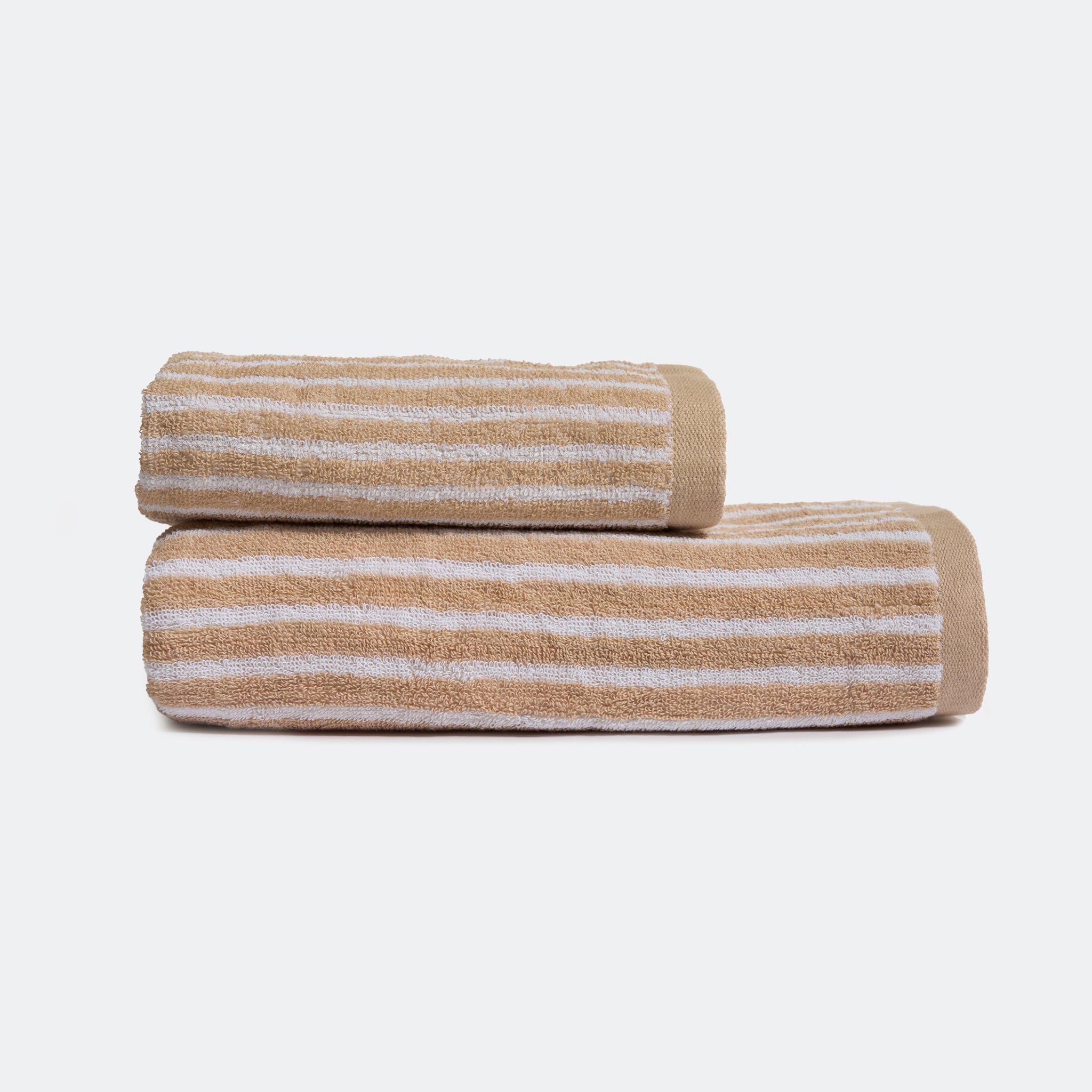 Khăn Cotton cao cấp - Họa tiết Sọc nâu