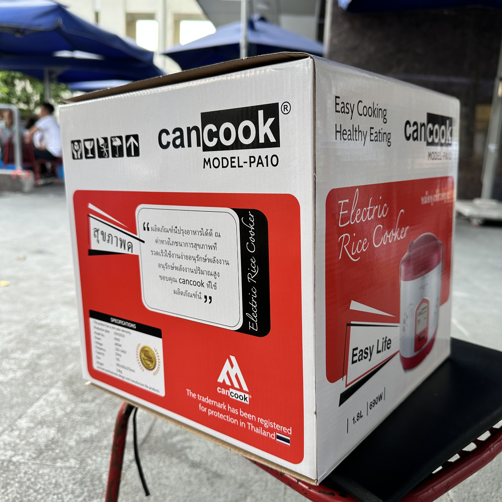 Nồi cơm điện nắp gài lòng nồi tráng men 1.8 lít PA10 hiệu CANCOOK mới 100%